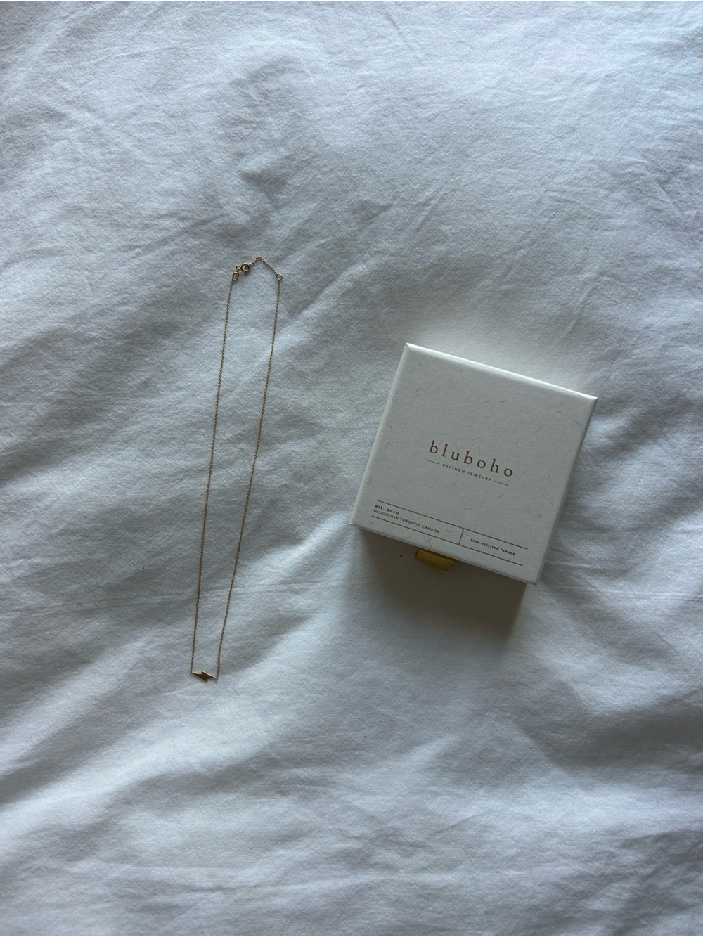 Bluboho 14k gold lightning necklace